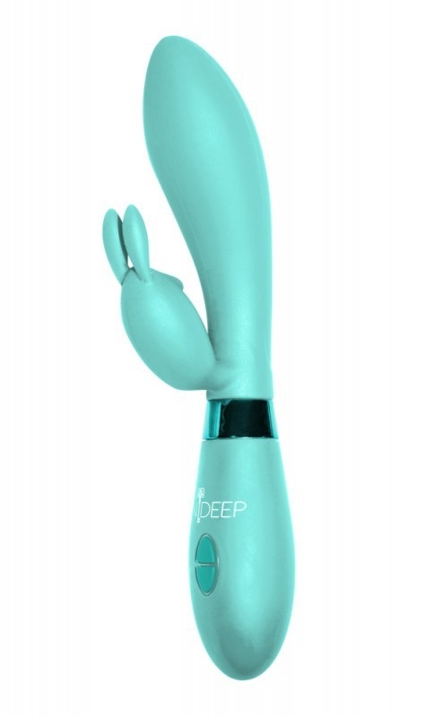 Вибратор "Indeep Yonce" с клиторальным зайкой, ментоловый 